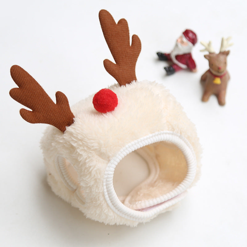 HKM-8933565 Pet Autumn and Winter Cartoon Clothes and Accessories - Saliva Towel and Hat Set