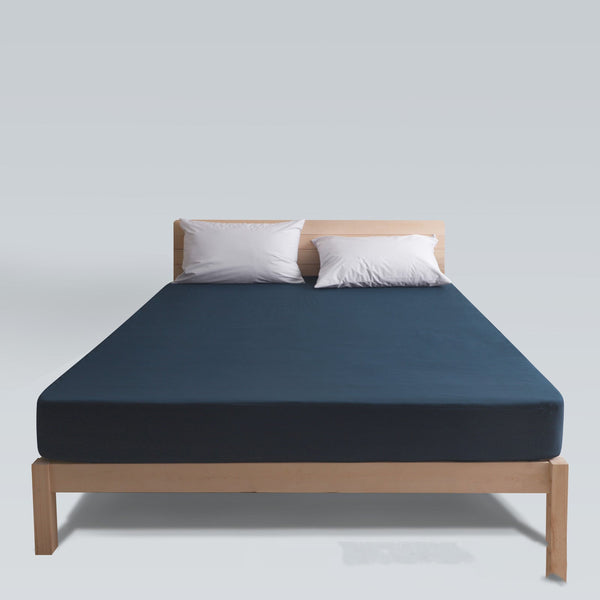 HKM-893395 Solid Color Anti-Mite Fitted Bed Cover with Urine Pad – Modern Simple Design, Multiple Sizes Available