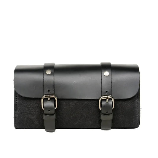 HKM-893459 Retro Oil Wax Canvas Motorcycle Shoulder Bag for Luggage and Side Storage