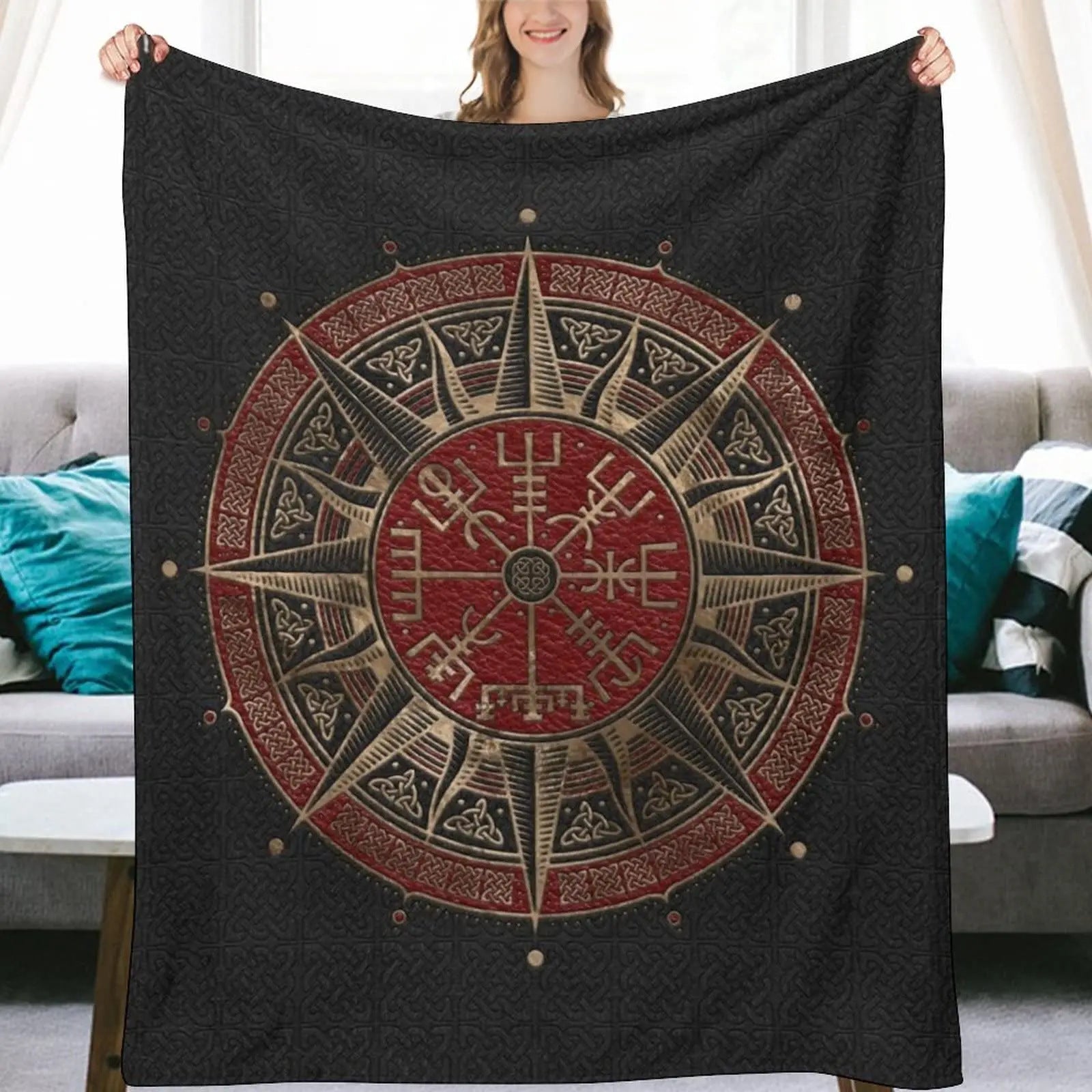 HKM-893587 Bohemian Style Soft Polyester Fiber Blanket for All-Season Comfort