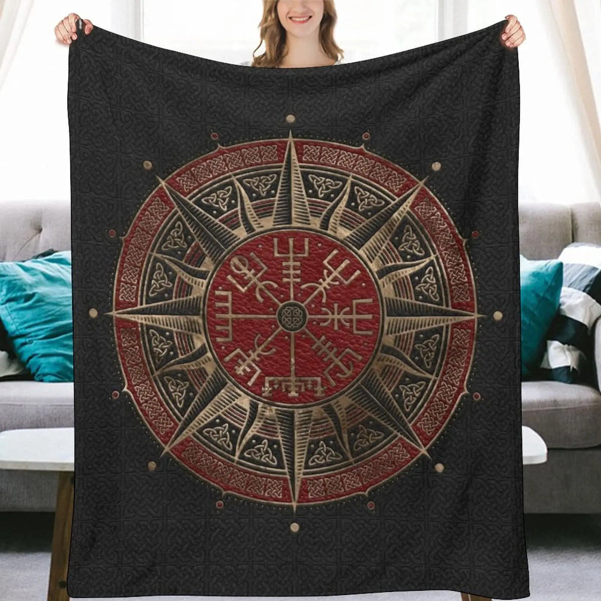 HKM-893587 Bohemian Style Soft Polyester Fiber Blanket for All-Season Comfort