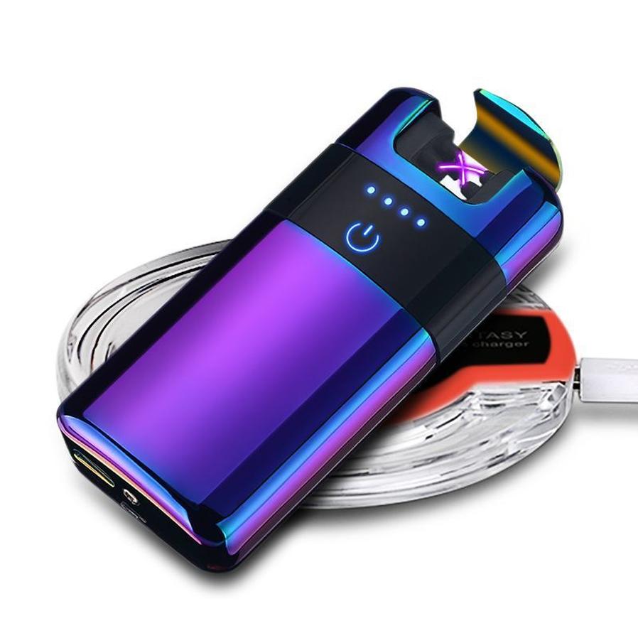 HKM-893651 Dual Laser Induction Wireless Charging Lighter with Gift Box and USB Cable