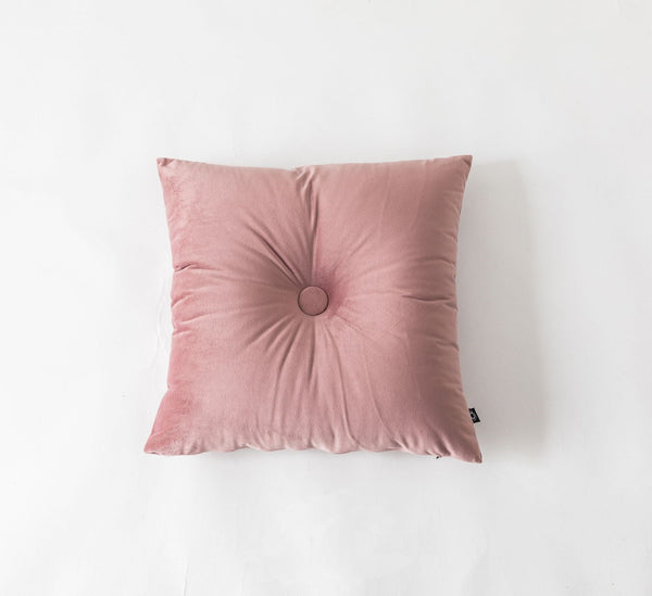 HKM-893651 Nordic-Inspired Cotton Linen Lumbar Cushion Pillow with Button Detail