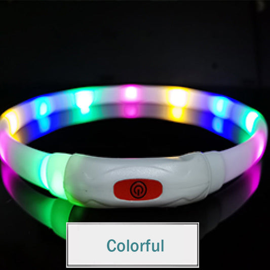 HKM-8937149 Luminous Silicone Pet Collar in Multiple Colors and Sizes