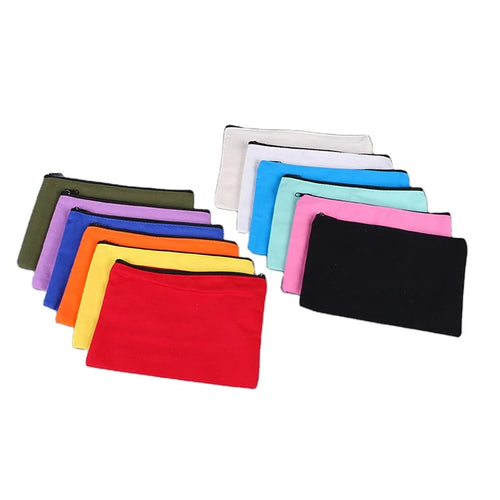 HKM-893715 Large Capacity Canvas Pencil Case for School and Office Storage - Cute Kawaii Design