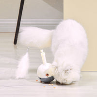 HKM-8938429 Auto Roly-Poly Interactive Cat Feather Toy with Ultra Quiet Motor and Adjustable Speed for Indoor Play