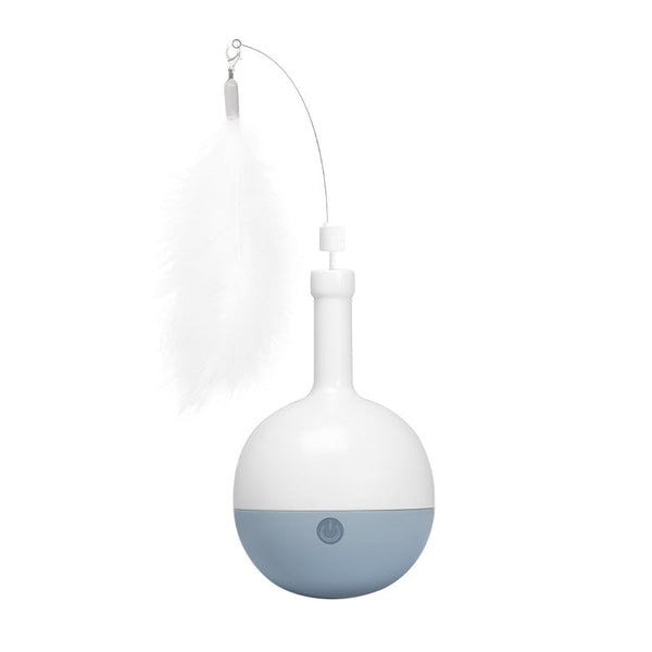 HKM-8938429 Auto Roly-Poly Interactive Cat Feather Toy with Ultra Quiet Motor and Adjustable Speed for Indoor Play