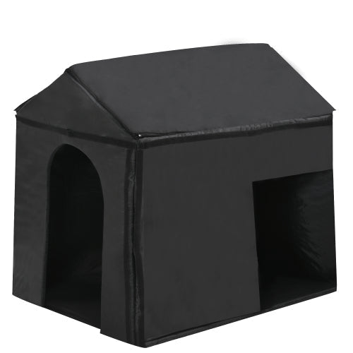 HKM-8938813 Large Insulated Outdoor Dog House with Porch and Elevated Floor for Medium & Large Breeds