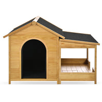 HKM-8938813 Large Insulated Outdoor Dog House with Porch and Elevated Floor for Medium & Large Breeds