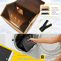 HKM-8938813 Large Insulated Outdoor Dog House with Porch and Elevated Floor for Medium & Large Breeds