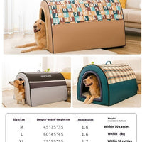 HKM-8939197 Four Seasons Universal Removable and Washable Dog Kennel ¨C Available in Fashion Brown, Nordic Gray, and Gentleman Plaid Blue