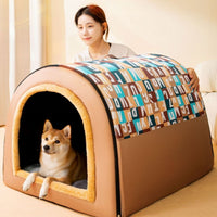 HKM-8939197 Four Seasons Universal Removable and Washable Dog Kennel ¨C Available in Fashion Brown, Nordic Gray, and Gentleman Plaid Blue