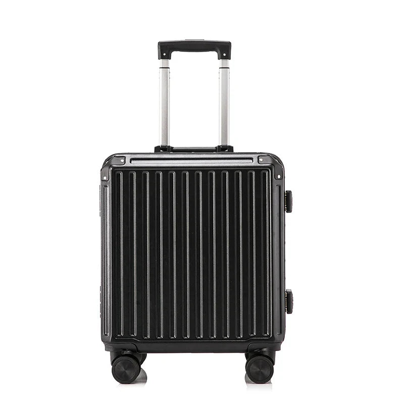 HKM-893971 Aluminium 18-Inch Cabin Luggage Suitcase for Travel, Anti-Crack Design, Ideal for Men