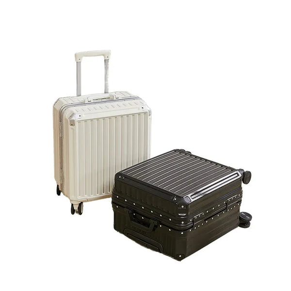 HKM-893971 Aluminium 18-Inch Cabin Luggage Suitcase for Travel, Anti-Crack Design, Ideal for Men