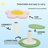 HKM-8941117 Peach Blossom Cat Climbing Frame with Integrated Nest and Sisal Scratch Board