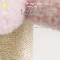 HKM-8941117 Peach Blossom Cat Climbing Frame with Integrated Nest and Sisal Scratch Board