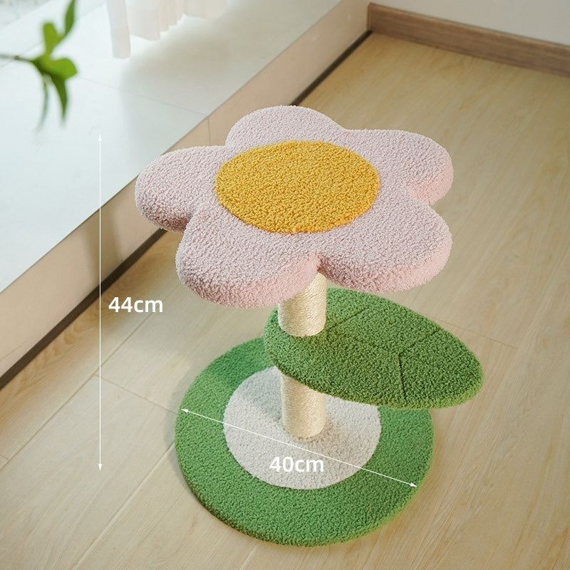 HKM-8941117 Peach Blossom Cat Climbing Frame with Integrated Nest and Sisal Scratch Board