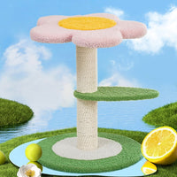 HKM-8941117 Peach Blossom Cat Climbing Frame with Integrated Nest and Sisal Scratch Board