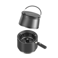 HKM-894163 Portable 2L Outdoor Air Fryer with Multifunctional Cooking Capabilities for Energy-Efficient Charcoal Use