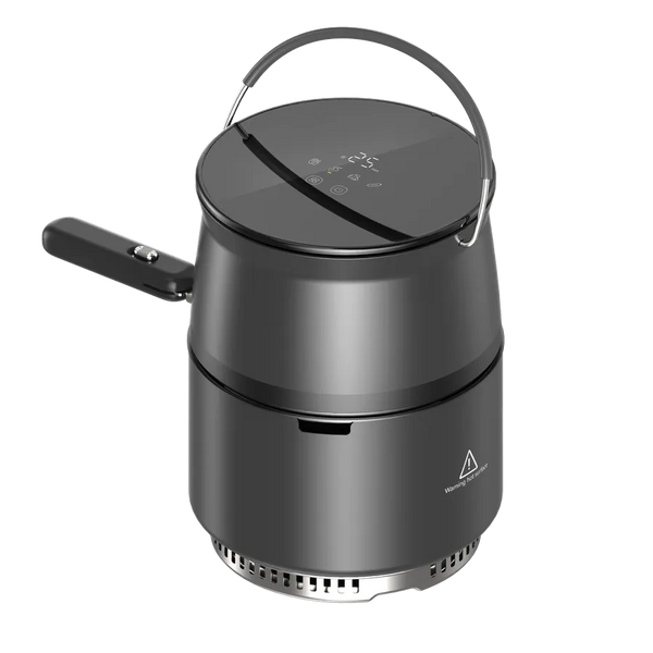 HKM-894163 Portable 2L Outdoor Air Fryer with Multifunctional Cooking Capabilities for Energy-Efficient Charcoal Use