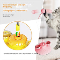 HKM-8941757 Donut Cat Teaser Toy for Fun and Boredom Relief - Plastic in Yellow and Pink