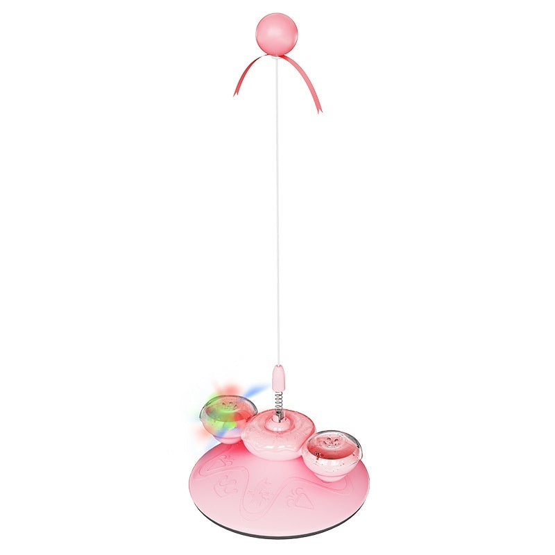 HKM-8941757 Donut Cat Teaser Toy for Fun and Boredom Relief - Plastic in Yellow and Pink