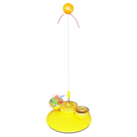 HKM-8941757 Donut Cat Teaser Toy for Fun and Boredom Relief - Plastic in Yellow and Pink