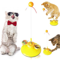 HKM-8941757 Donut Cat Teaser Toy for Fun and Boredom Relief - Plastic in Yellow and Pink