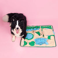 HKM-8942397 Interactive Snuffle Mat for Dogs - Nosework Feeding Blanket for Foraging and Enrichment| 60x60cm Polar Fleece