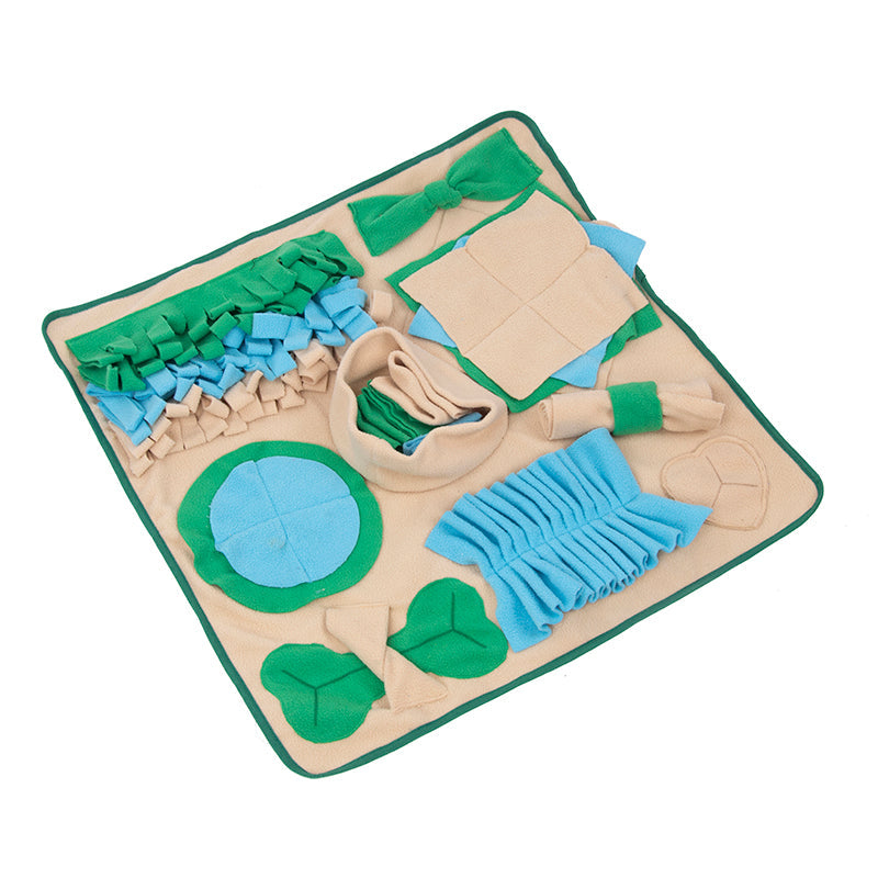 HKM-8942397 Interactive Snuffle Mat for Dogs - Nosework Feeding Blanket for Foraging and Enrichment| 60x60cm Polar Fleece