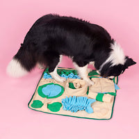 HKM-8942397 Interactive Snuffle Mat for Dogs - Nosework Feeding Blanket for Foraging and Enrichment| 60x60cm Polar Fleece