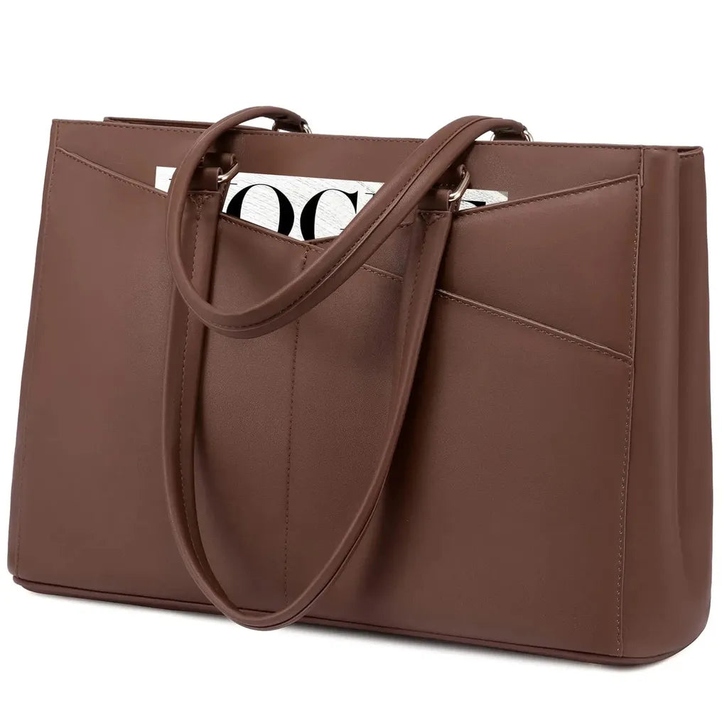HKM-894291 Stylish 15.6 Inch Women's Laptop Handbag for Office and Business - Large Capacity Notebook Tote Bag