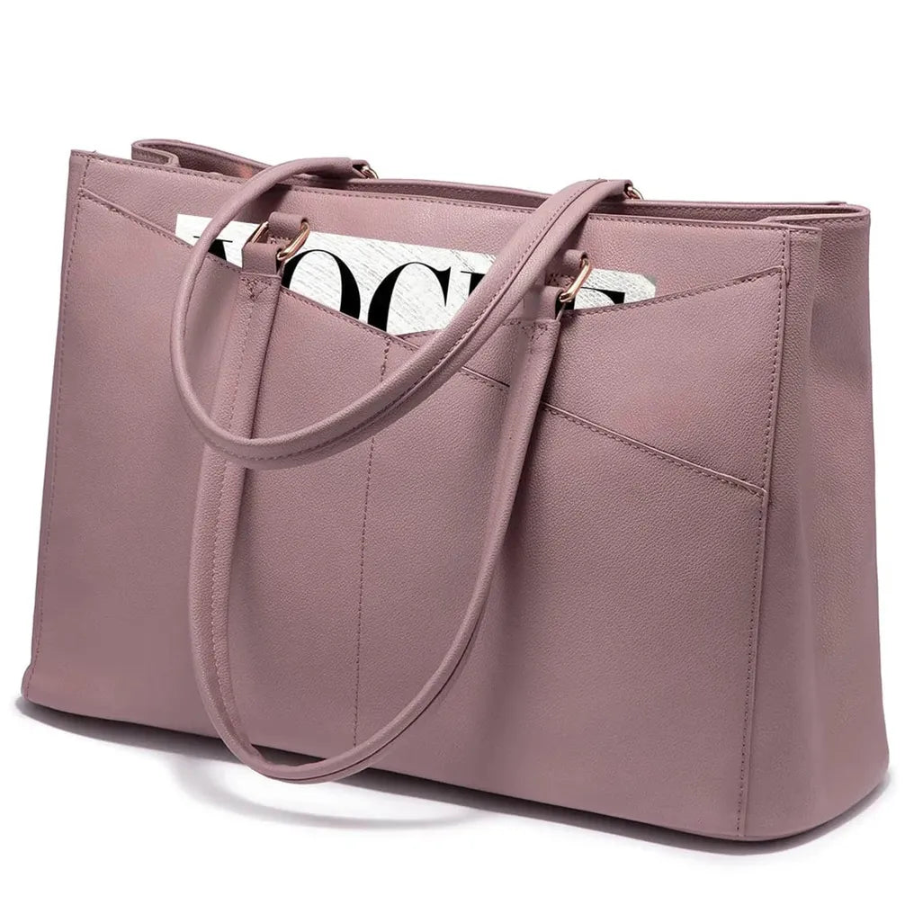 HKM-894291 Stylish 15.6 Inch Women's Laptop Handbag for Office and Business - Large Capacity Notebook Tote Bag