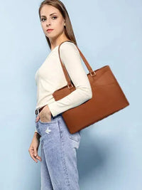 HKM-894291 Stylish 15.6 Inch Women's Laptop Handbag for Office and Business - Large Capacity Notebook Tote Bag