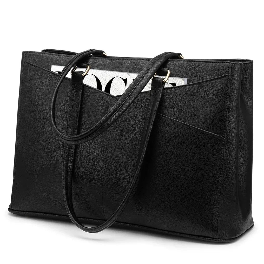 HKM-894291 Stylish 15.6 Inch Women's Laptop Handbag for Office and Business - Large Capacity Notebook Tote Bag