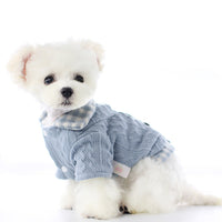 HKM-8943293 Woolen Plaid Dog Sweater for Casual Wear, Soft and Comfortable Two-Piece Look