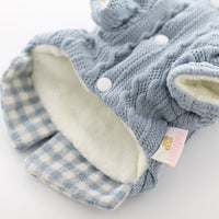 HKM-8943293 Woolen Plaid Dog Sweater for Casual Wear, Soft and Comfortable Two-Piece Look