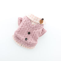 HKM-8943293 Woolen Plaid Dog Sweater for Casual Wear, Soft and Comfortable Two-Piece Look