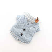HKM-8943293 Woolen Plaid Dog Sweater for Casual Wear, Soft and Comfortable Two-Piece Look