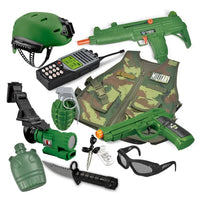HKM-894419 Military Soldier Costume Play Set for Kids - Pretend Play Army Dress-Up Toys