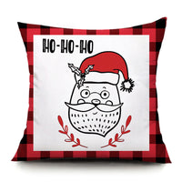 HKM-894419 Santa Elk Cartoon Lumbar Pillow Cover - Plush Cushion with Various Car Patterns (45x45cm)