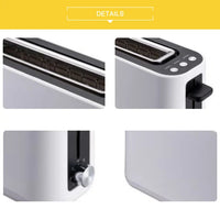 HKM-894483 2-Slice Smokeless Electric Toaster - 900W Long Slot Design for Efficient Toasting in Home Kitchens