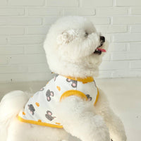 HKM-8946493 Full Printed Collar Vest for Small to Medium Dogs - Milk Silk Pet Clothes in Yellow and Green