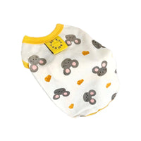 HKM-8946493 Full Printed Collar Vest for Small to Medium Dogs - Milk Silk Pet Clothes in Yellow and Green