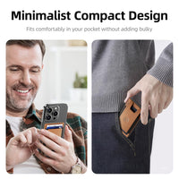 HKM-8946749 2 In 1 Smart Leather Wallet for Men with RFID Blocking, Detachable Magnetic Card Holder and Easy Access Mechanism