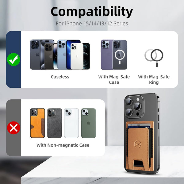 HKM-8946749 2 In 1 Smart Leather Wallet for Men with RFID Blocking, Detachable Magnetic Card Holder and Easy Access Mechanism