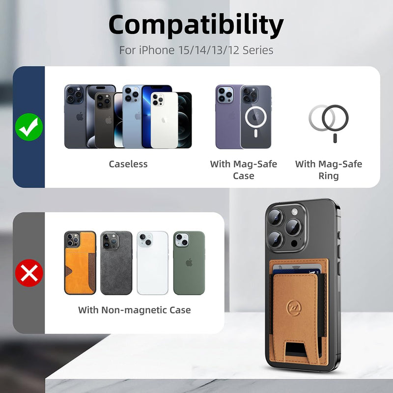 HKM-8946749 2 In 1 Smart Leather Wallet for Men with RFID Blocking, Detachable Magnetic Card Holder and Easy Access Mechanism