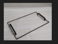 HKM-894675 Compact Acrylic Serving Tray with Glossy Finish and Imported Handles - Versatile Home Essential for Organizing and Displaying