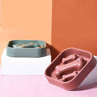 HKM-8946877 Slow Feed Pet Bowl for Puppies - Anti-Choking Design, Bone Shape, 20x4.5 cm