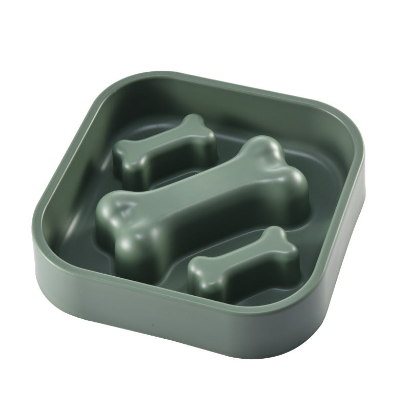 HKM-8946877 Slow Feed Pet Bowl for Puppies - Anti-Choking Design, Bone Shape, 20x4.5 cm